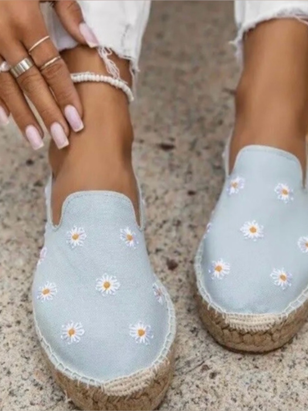 Soludos Blue Daisies Slip On‎ Shoes